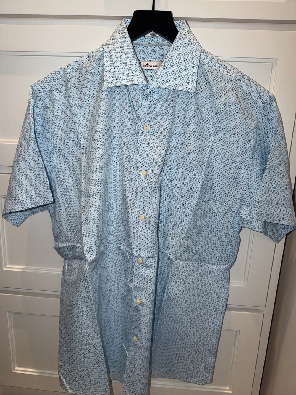 Peter Millar Short Sleeve 100% Cotton Button Up Button Down Shirt Large